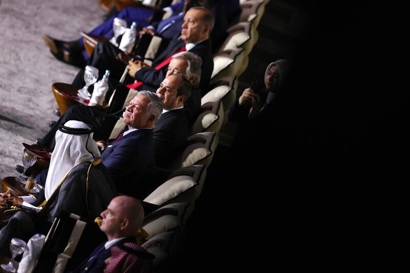 King Abdullah II of Jordan at the Fifa World Cup Qatar 2022 opening ceremony. Getty