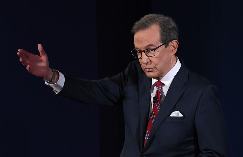 Moderator and Fox News anchor Chris Wallace speaks before the first presidential debate. AFP