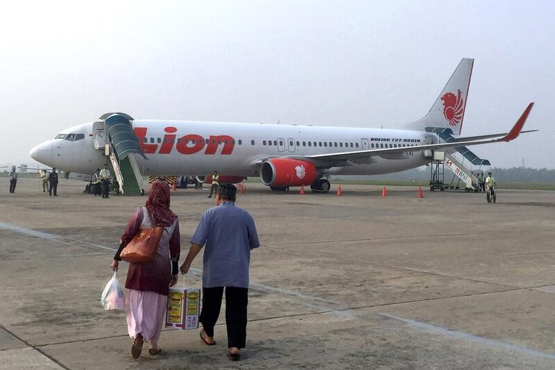 A Lion Air passenger plane on the tarmac of Tjilik Riwut Airport in Palangkaraya, Indonesia. The Dubai aircraft lessor Novus has just bought three Boeing jets to lease to the carrier. Darren Whiteside / Reuters