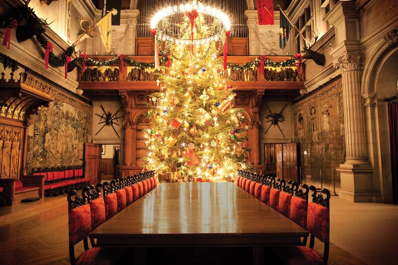 Every Christmas, parts of the 252-room castle are decked out with 41 trees, the largest being a 10-metre-tall Fraser located in the banquet hall. This monstrosity requires the brawn of more than 30 Biltmore staffers to lift it into place. Photo: The Biltmore Company