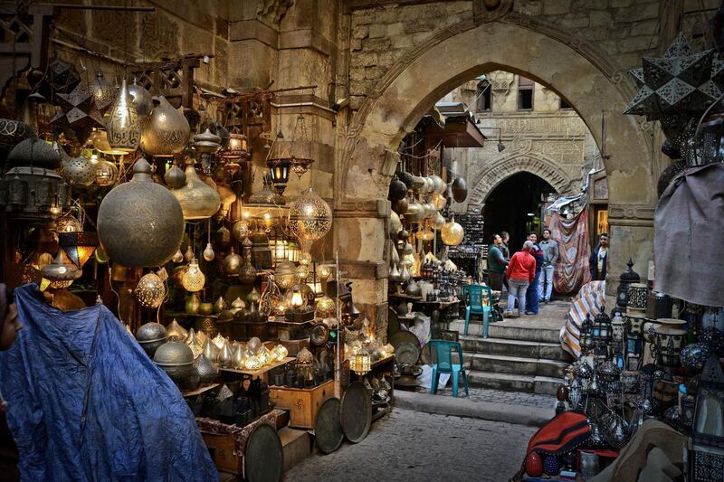 CAIRO, EGYPT - FEBRUARY 20:  Number of tourists decrease day by day at Khan el-Khalili, bazaar district,  one of Cairo's main attractions for tourists and Egyptians alike in Cairo, Egypt on February 15, 2014. The Khan El Khalili-bazaar, known as the Khan, is a centuries-old marketplace brimming with items available for purchase. (Photo by Mustafa Ozturk/Anadolu Agency/Getty Images)
