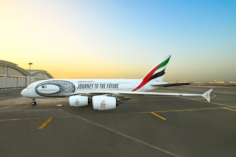 13 of the best A380 liveries: Emirates' the Museum of the Future livery. Photo: Emirates