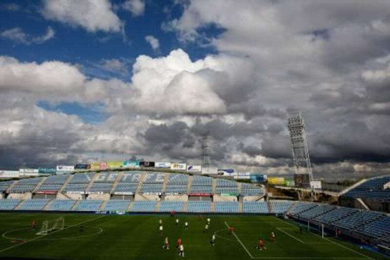 GETAFE, SPAIN - APRIL 09:  A general view of the Coliseum Alfonso Perez is seen during a training session of Bayern Munich on April 9, 2008 in Getafe, Spain. The UEFA Cup quarter final second leg match between CF Getafe and Bayern Munich will take place at the Coliseum Alfonso Perez, on April 10, 2008 in Getafe near Madrid, Spain.  (Photo by Alexander Hassenstein/Bongarts/Getty Images)