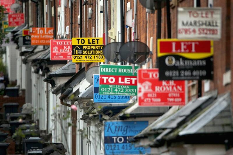 An array of To Let and For Sale signs in Birmingham, UK. Hamptons said strong house price growth during the pandemic and higher mortgage rates have made buying a home a more expensive option for Britons. Getty Images