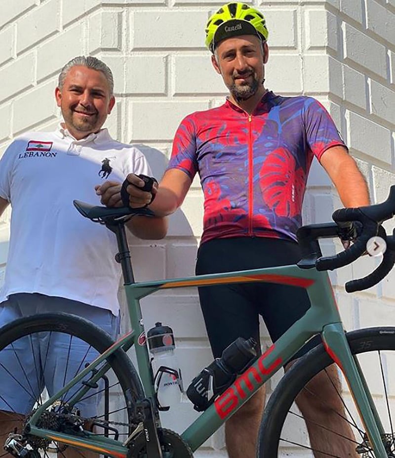 Eddie Lamaa embarked on a biking trip from Britain to Lebanon to raise money for the Lebanese Red Cross, one of the country’s few non-sectarian institutions. Courtesy Eddie Lamaa