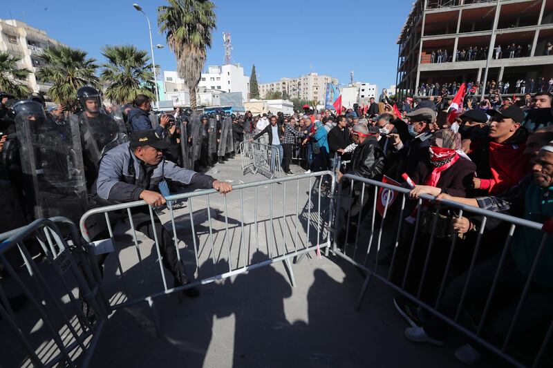 Tunisian President Kais Saied suspended the country's Parliament and dismissed Hichem Mechichi as prime minister on July 25. EPA