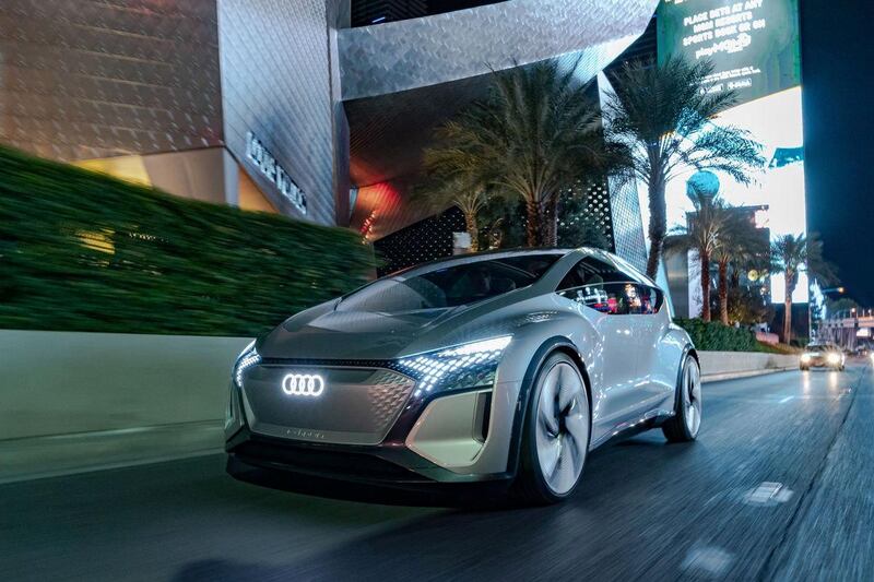 An Audi AI:ME on a jaunt around Las Vegas