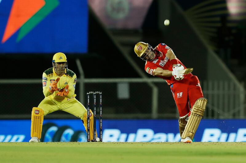 Liam Livingstone hits a boundary Chennai Super Kings. Sportzpics / IPL