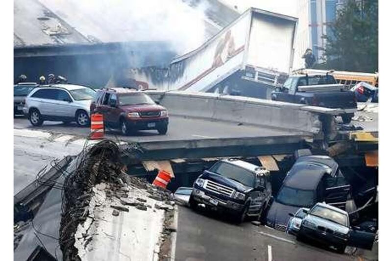 The collapse of this bridge over the Mississippi is cited as evidence that the US has failed to maintain its infrastucture. Stacy Bengs / AP