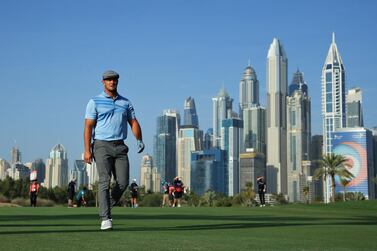 Bryson Dechambeau will begin his second round at the Omega Dubai Desert Classic at 12.20pm. Getty Images