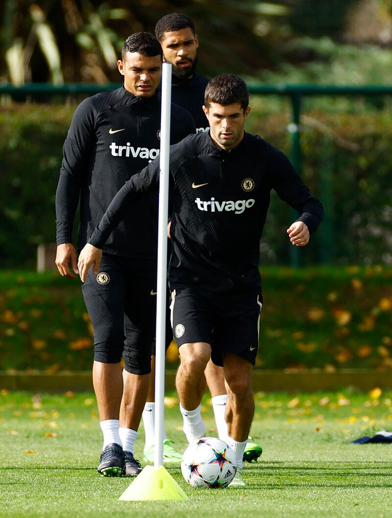  Chelsea's Christian Pulisic, Thiago Silva and Ruben Loftus-Cheek. Reuters