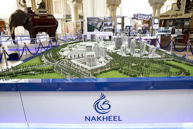 A model of the planned Deira Mall extension on display at Ibn Battuta Mall. Antonie Robertson / The National