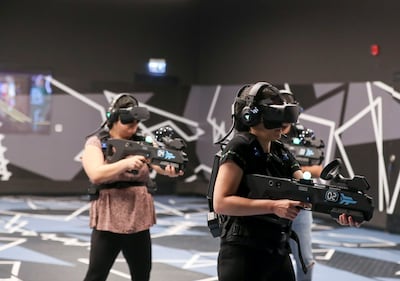 Zero Latency is the first free-roam multiplayer virtual reality entertainment venue in Abu Dhabi. Khushnum Bhandari / The National
