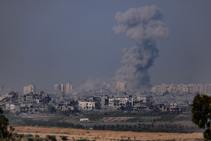 Smoke rises from an explosion in Gaza. Getty Images