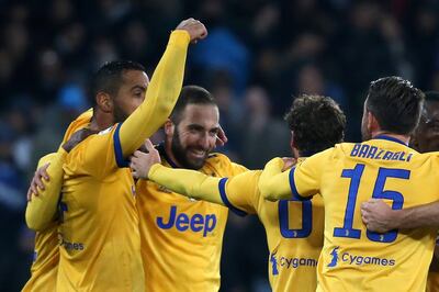 Soccer Football - Serie A - Napoli vs Juventus - Stadio San Paolo, Naples, Italy - December 1, 2017   Juventus players celebrate after the match    REUTERS/Tony Gentile