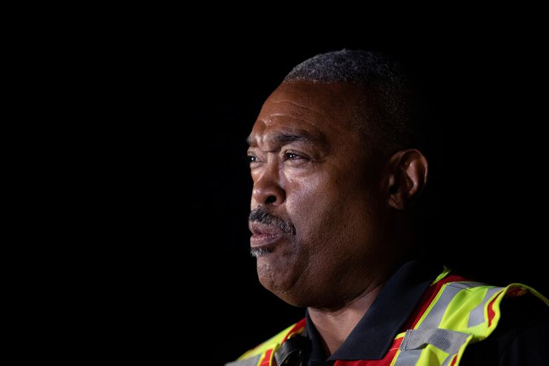 San Antonio Fire Department Chief Charles Hood addresses members of the media. Reuters