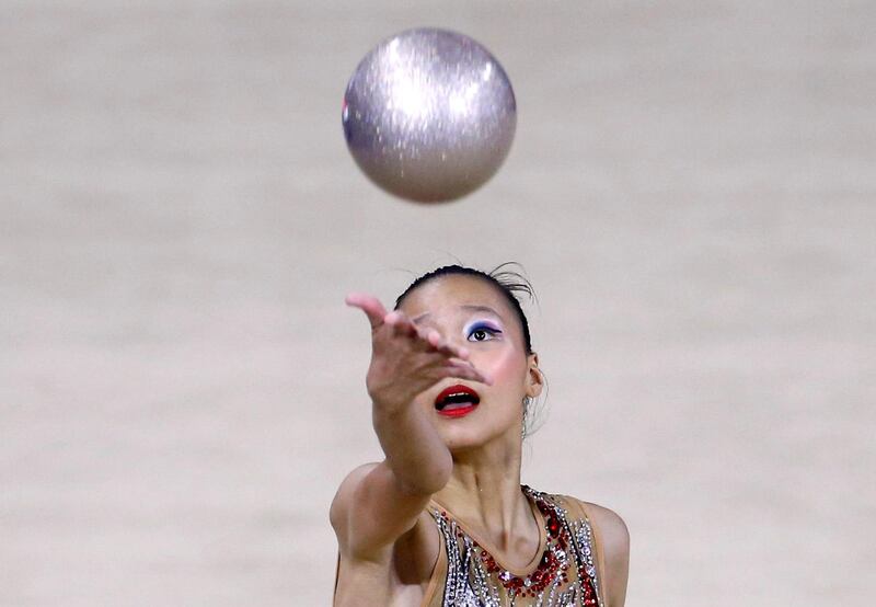 Singapore's Leah Chew in action during the ball final, Southeast Asian Games - Rhythmic Gymnastics - Rizal Memorial Coliseum, Manila, Philippines. Reuters