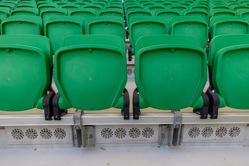 Air conditioning vents under spectator seats at the Al Thumama Stadium in Doha. Bloomberg