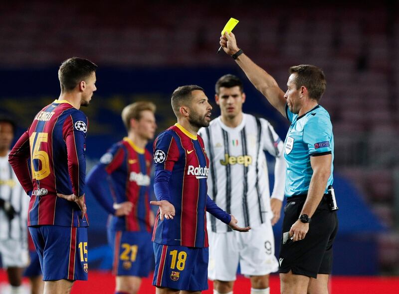 DF Jordi Alba, 5 - Booked for protesting too much when the referee declined to book Ramsey for a heavy challenge in the first half, and the full-back was inconsistent with his distribution when presented with opportunities in the final third. Replaced by Firpo early in the second half. Reuters