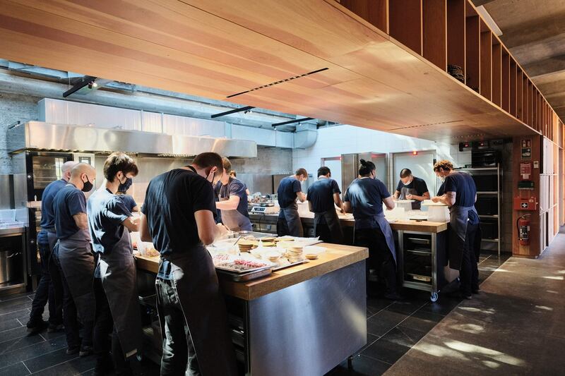 Noma staff at work in the kitchen 