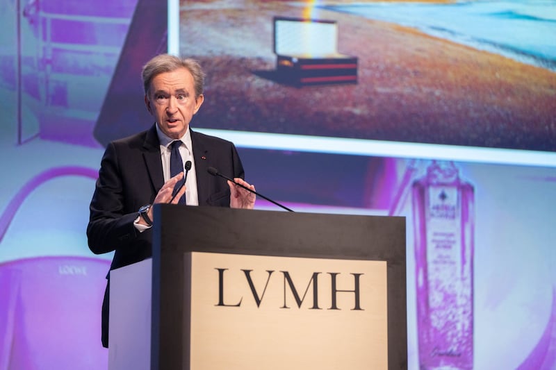 Bernard Arnault, chairman of LVMH, had seen his wealth balloon for most of 2023. Bloomberg