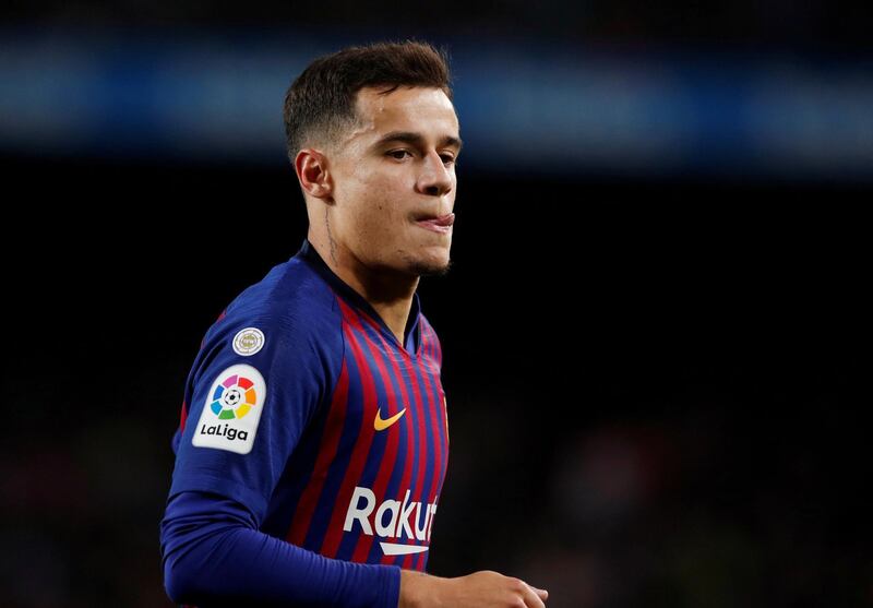 FILE PHOTO: Soccer Football - La Liga Santander - Barcelona v Villarreal - Camp Nou, Barcelona, Spain - December 2, 2018  Barcelona's Philippe Coutinho during the match   REUTERS/Albert Gea/File Photo