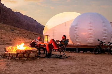 A new glamping site has opened at Jebel Hafit Desert Park in Al Ain. Courtesy DCT Abu Dhabi