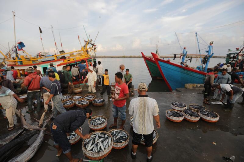 epa07259406 Fish sellers at Lampulo Traditional Fish Market, in Banda Aceh,  Aceh, Indonesa, 03 January 2019. Reports state that Indonesia's economy  is projecting to experience 5.2 percent growth in 2018 and 2019 according the World Bank. The World Bank noted Indonesia's economic growth at 5.3 percentâ€”fueled by high domestic demand.  EPA/HOTLI SIMANJUNTAK