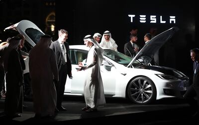 US electric car maker Tesla has opened for business in Dubai. AFP Photo