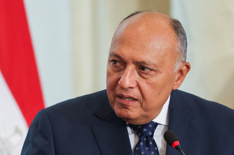 Egyptian Foreign Minister Sameh Shoukry at a news conference with Turkish Foreign Minister Mevlut Cavusoglu in Cairo, Egypt, in March. Reuters