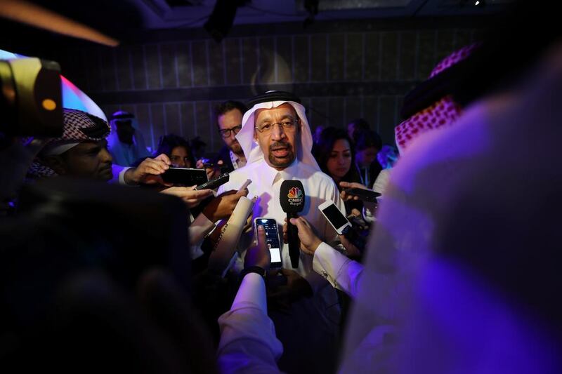 The Saudi energy minister, Khalid Al Falih, wants an inventory target for cuts. Hamad I Mohammed / Reuters