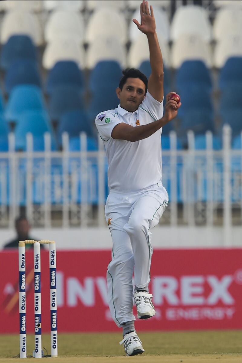 Pakistan's Mohammad Abbas bowls during the first day of the first Test. AFP