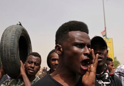 Sudanese taking part in a protest against worsening economic conditions in Khartoum. AP