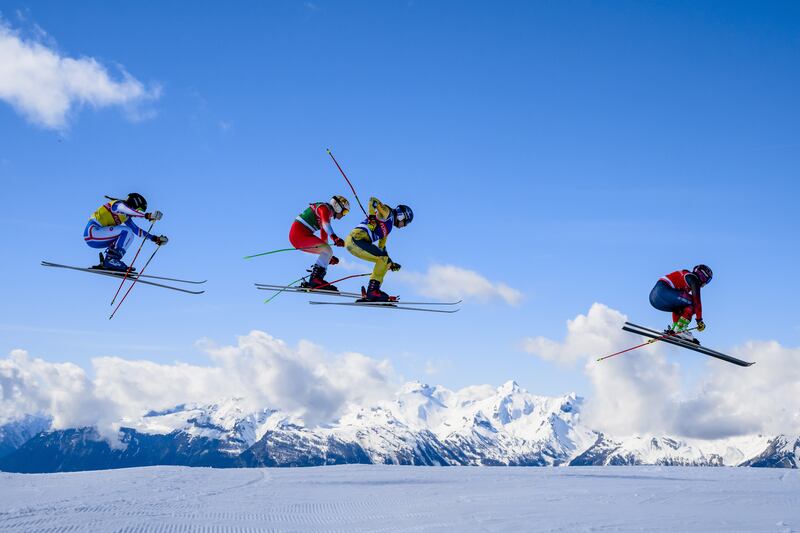 Action from the women's Ski Cross World Cup in Veysonnaz, Switzerland. EPA