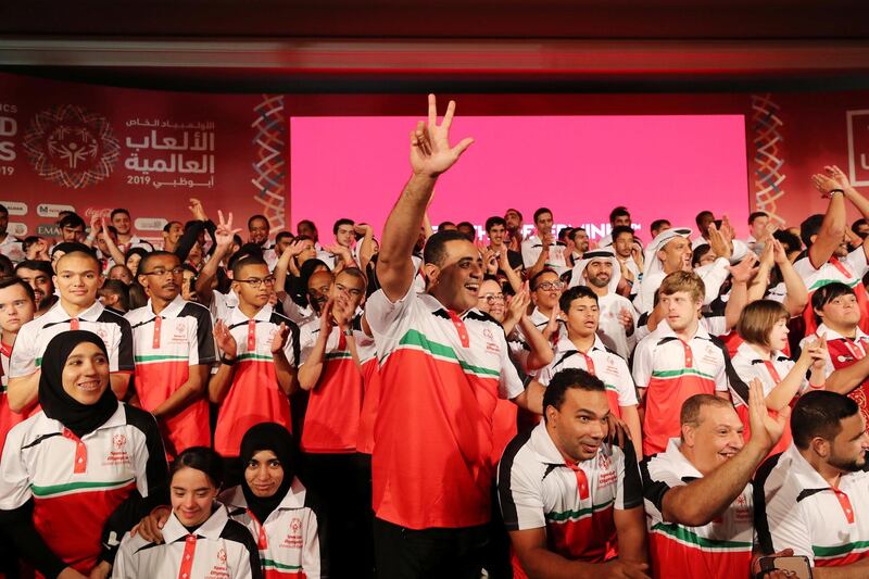 Abu Dhabi, United Arab Emirates - December 04, 2018: The UAE athletes. The Local Organizing Committee of Special Olympics World Games Abu Dhabi 2019 will be hosting its first major Media Summit ahead of the World Games due to take place from 14 - 21 March 2019. Tuesday the 4th of December 2018 at The Westin, Abu Dhabi. Chris Whiteoak / The National
