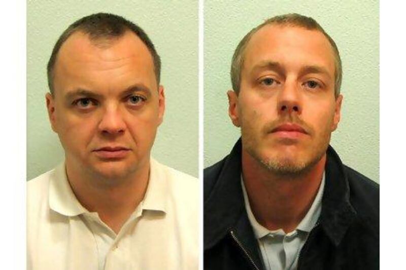 Gary Dobson, left, was sentenced to 15 years 2 months in prison and Davis Norris to 14 years 3 months at the Old Bailey in London yesterday.