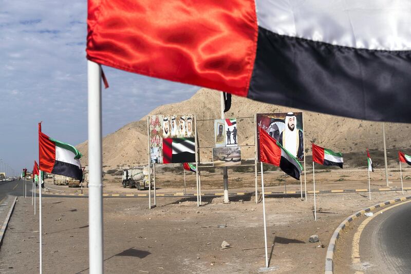 Ghailan, United Arab Emirates, November 22, 2017:     Martyr sign boards in Ghailan, in northern Ras al Khamiah on November 22, 2017. Christopher Pike / The National

Reporter: Anna Zacharias
Section: News