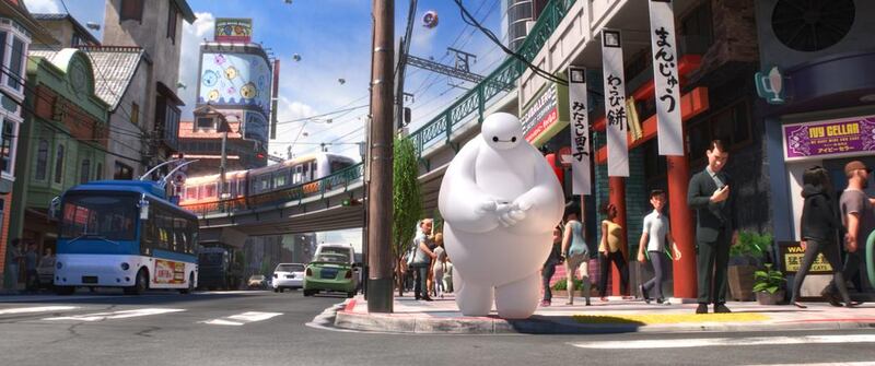 A scene from Disney’s Big Hero 6 showing Baymax, the robot. Courtesy Disney