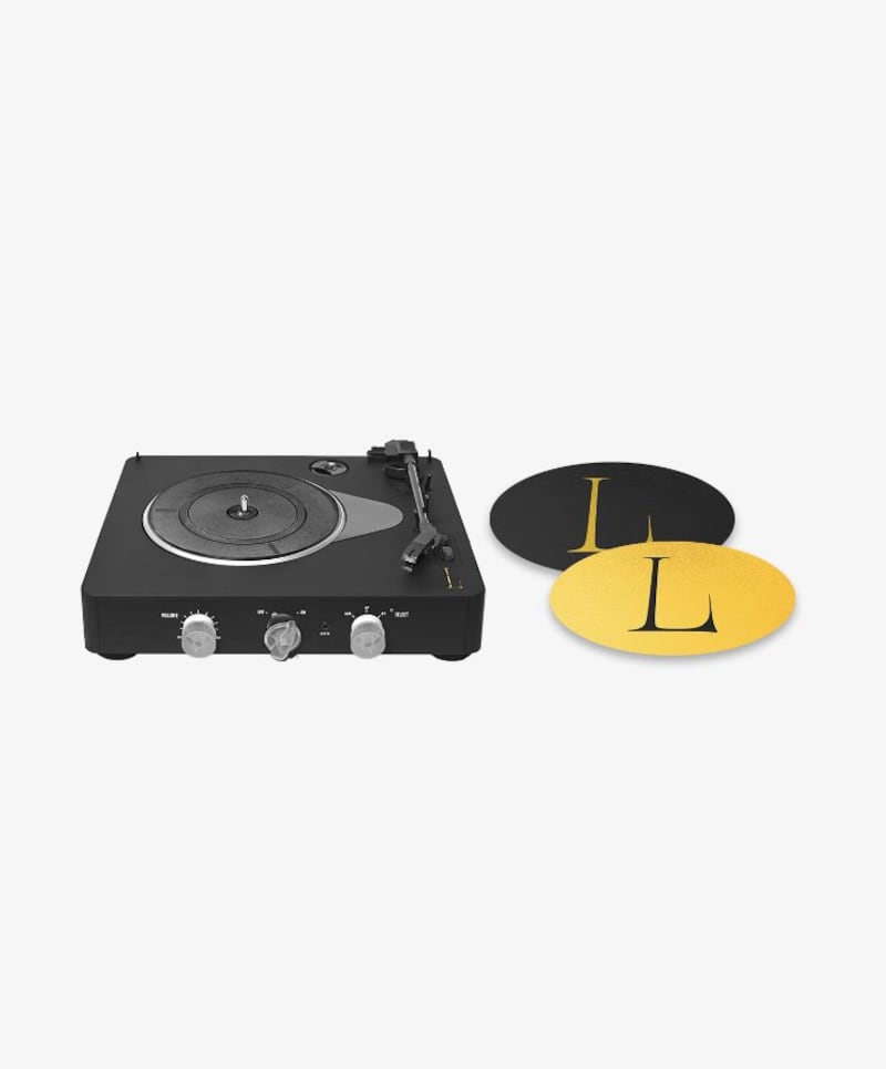 Lisa fans can now buy a bluetooth record player with 'L' slipmats.  Photo Lalisa