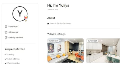 Clicking through to a host's profile on Airbnb can offer more information on who they are and where they live