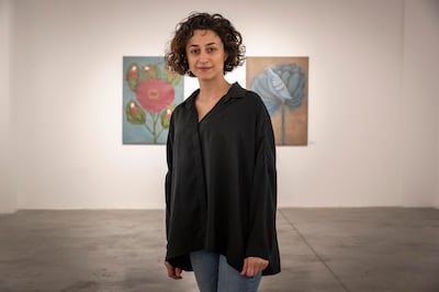 Iranian artist Maryam Lamei at her first exhibition in the UAE titled A Gathering of Lovers at Jossa space in Dubai. Antonie Robertson / The National