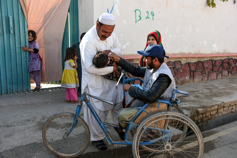 A third of the 10 million children in Afghanistan under the age of 5 have not had access to vaccines in recent years owing to violence and a Taliban ban in areas under their control. Photo: AFP