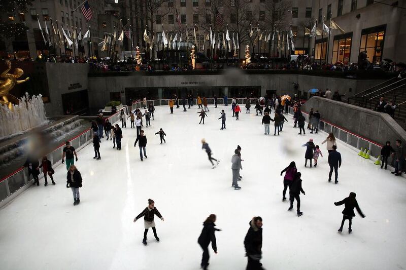 People skate at the ice rink at Rockefeller Center on December 22, 2015 in New York City. Spencer Platt / Getty Images