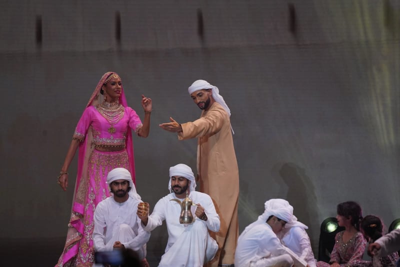 The performance combined Indian and Emirati cultures