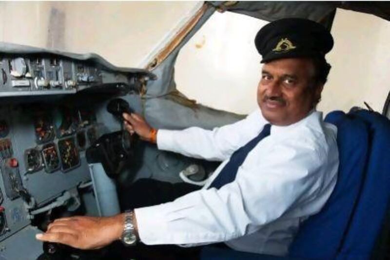 Bahadur Chand Gupta in the cockpit of his Airbus A300.