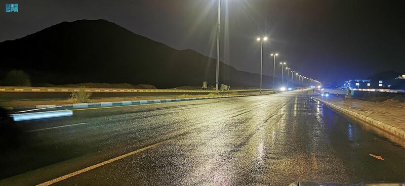 Rain falls in Makkah. Photo: SPA