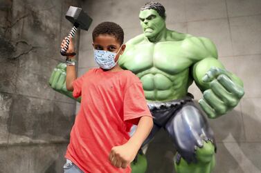 Dubai, United Arab Emirates - Reporter: N/A. Covid-19/Coronavirus. Yousef aged 8. IMG World of Adventure opened on recently to the public with strict Covid-19/Coronavirus safety measures. Tuesday, July 21st, 2020. Dubai. Chris Whiteoak / The National