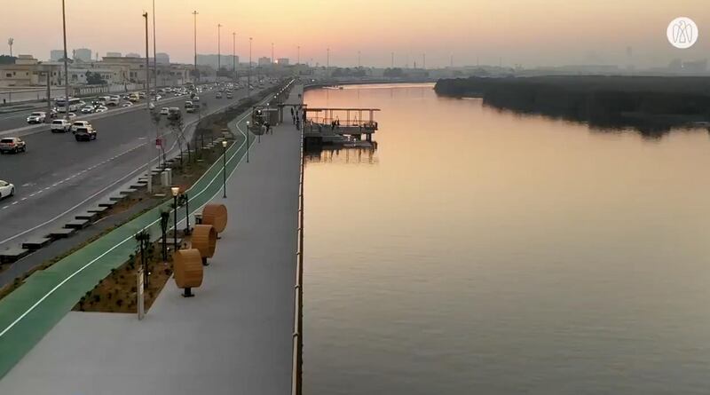 Al Gurm Corniche now has 3.5km of walking paths and cycling tracks, linking Abu Dhabi city to the mainland. Courtesy: Abu Dhabi Media Office 