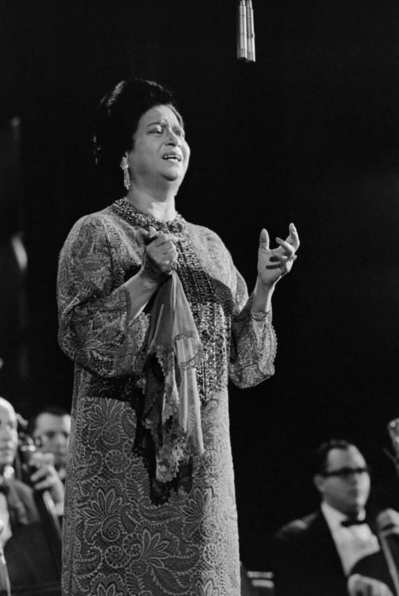 The music of Egyptian singer Umm Kulthum, pictured here in Paris in 1967, infuses much of Zeina Hashem Beck’s poetry. AFP