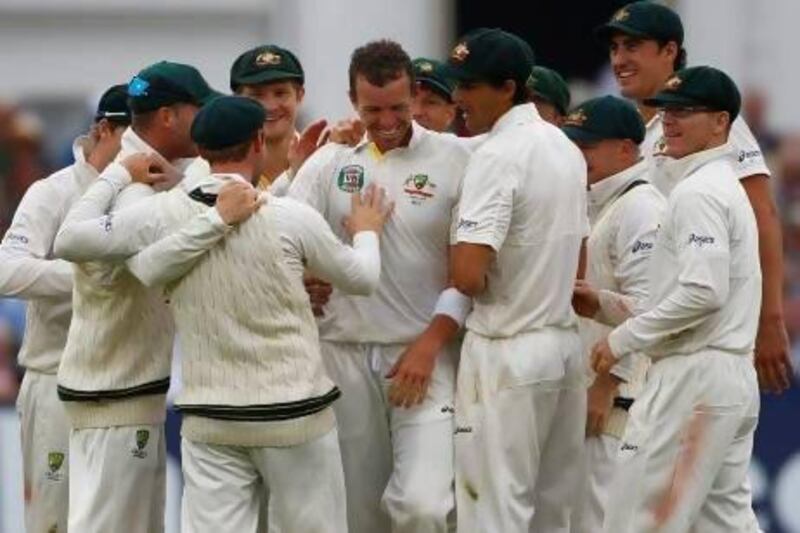 Australia's Peter Siddle helped himself to five wickets at Trent Bridge yesterday. Darren Staples / Reuters